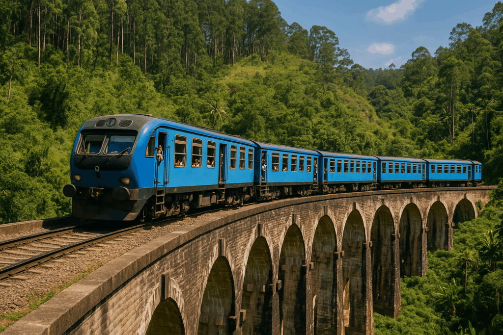 ナインアーチブリッジを走行する列車